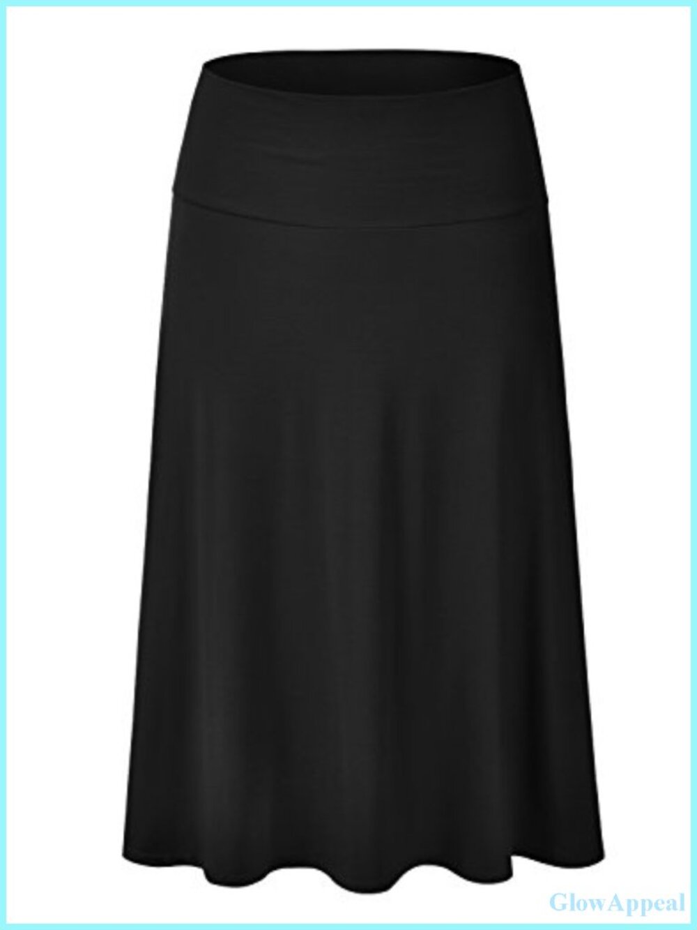 Women's Flared Midi Skirt Lightweight Elastic Waist A-Line Casual